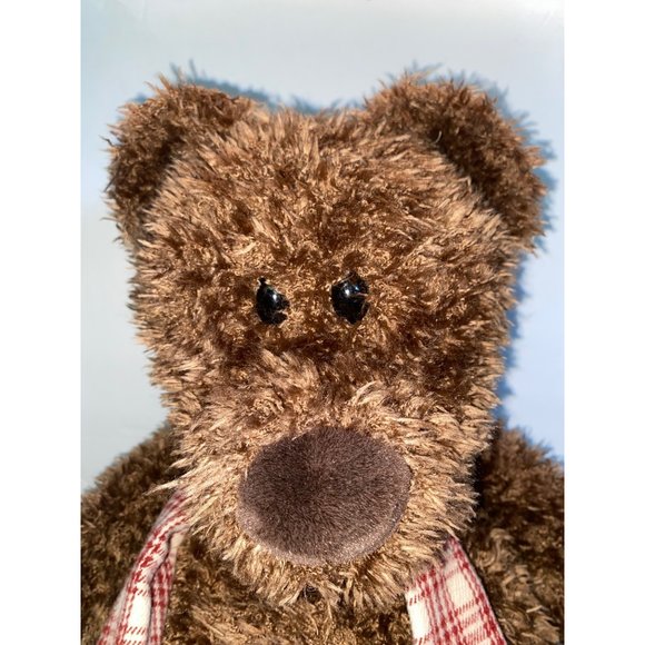 Gund Heads and Tales 22" Brown Plush Stuffed Animal Bear Toy Red Scarf Toy - Picture 2 of 6